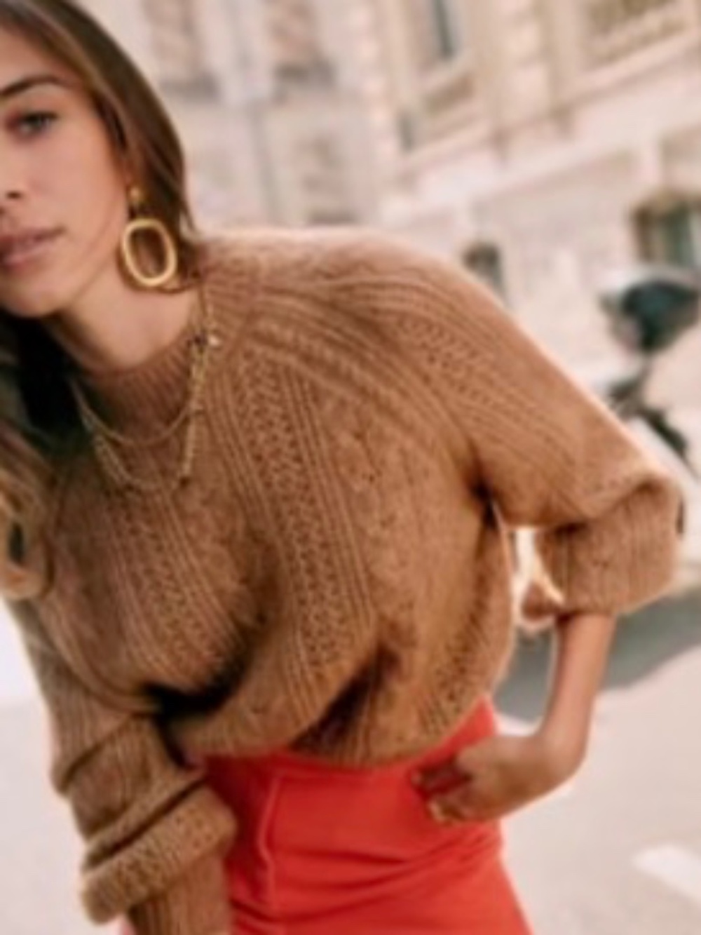 Sezane Scarlett Jumper Camel. - Size S